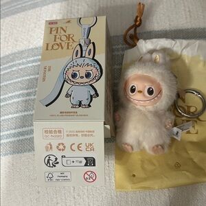 “A” Pin For Love- Cream colored  Labubu.New.Box opened to verify.